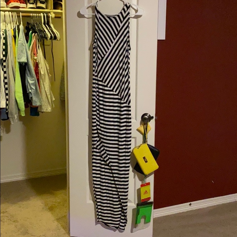 Stripped black and white dress